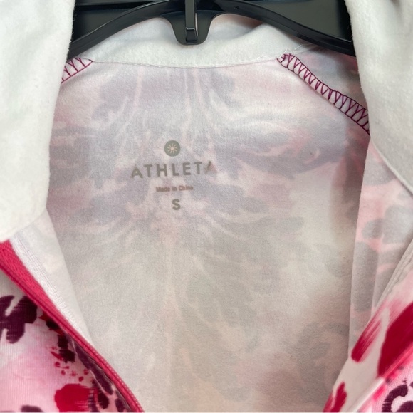 Athleta Sierra Thermal Floral Haze Half Zip Pullover Top #930279  Size Small - Picture 8 of 13